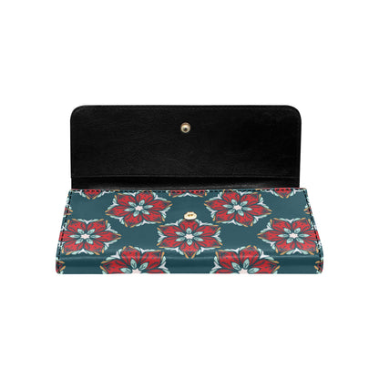 Poinsettia Pattern Print Design A03 Women's Trifold Wallet