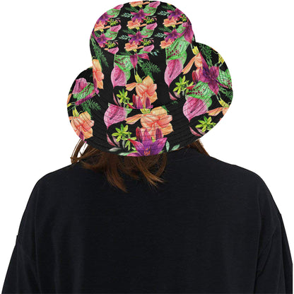 Amaryllis Pattern Print Design AL09 Unisex Bucket Hat