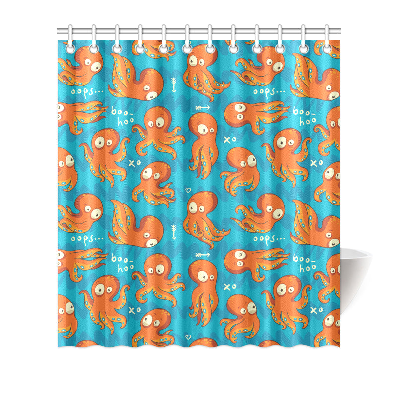 Octopus Pattern Print Design A02 Shower Curtain