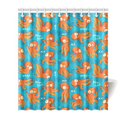 Octopus Pattern Print Design A02 Shower Curtain