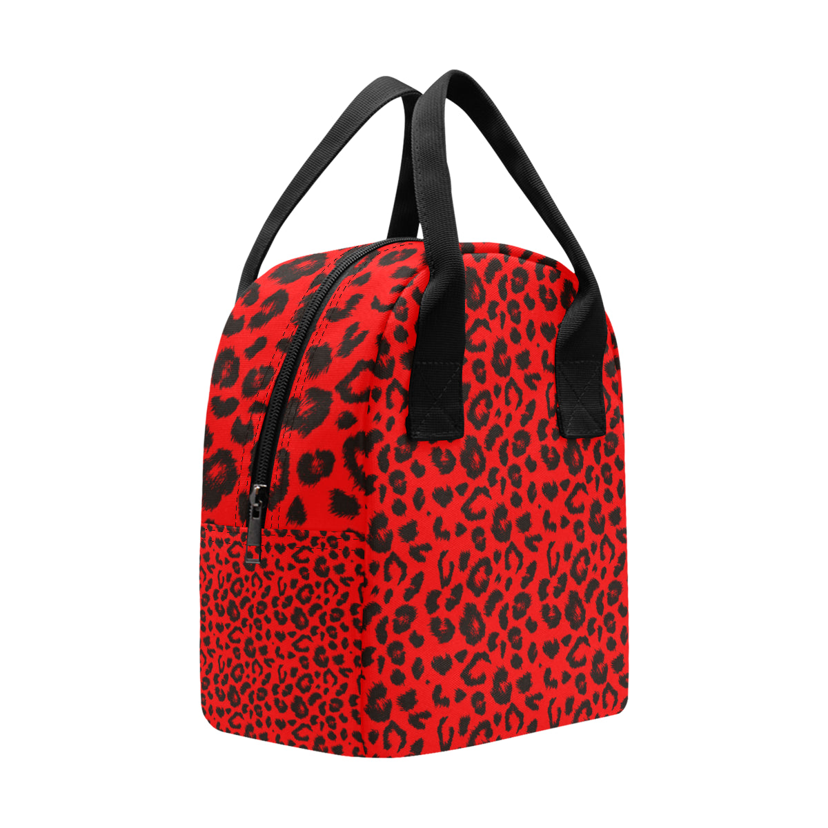 Leopard Red Skin Print Insulated Lunch Bag