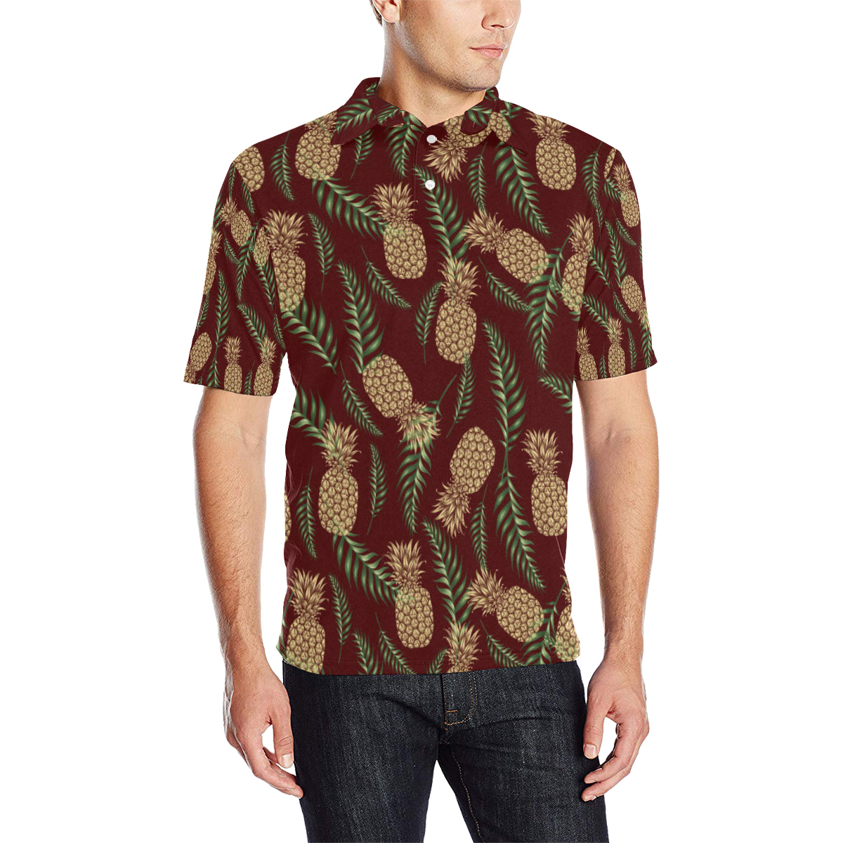 Pineapple Pattern Print Design PP013 Men Polo Shirt