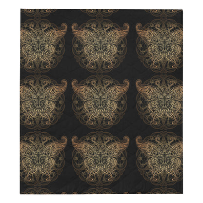 Gold Butterfly Ornamental Premium Quilt