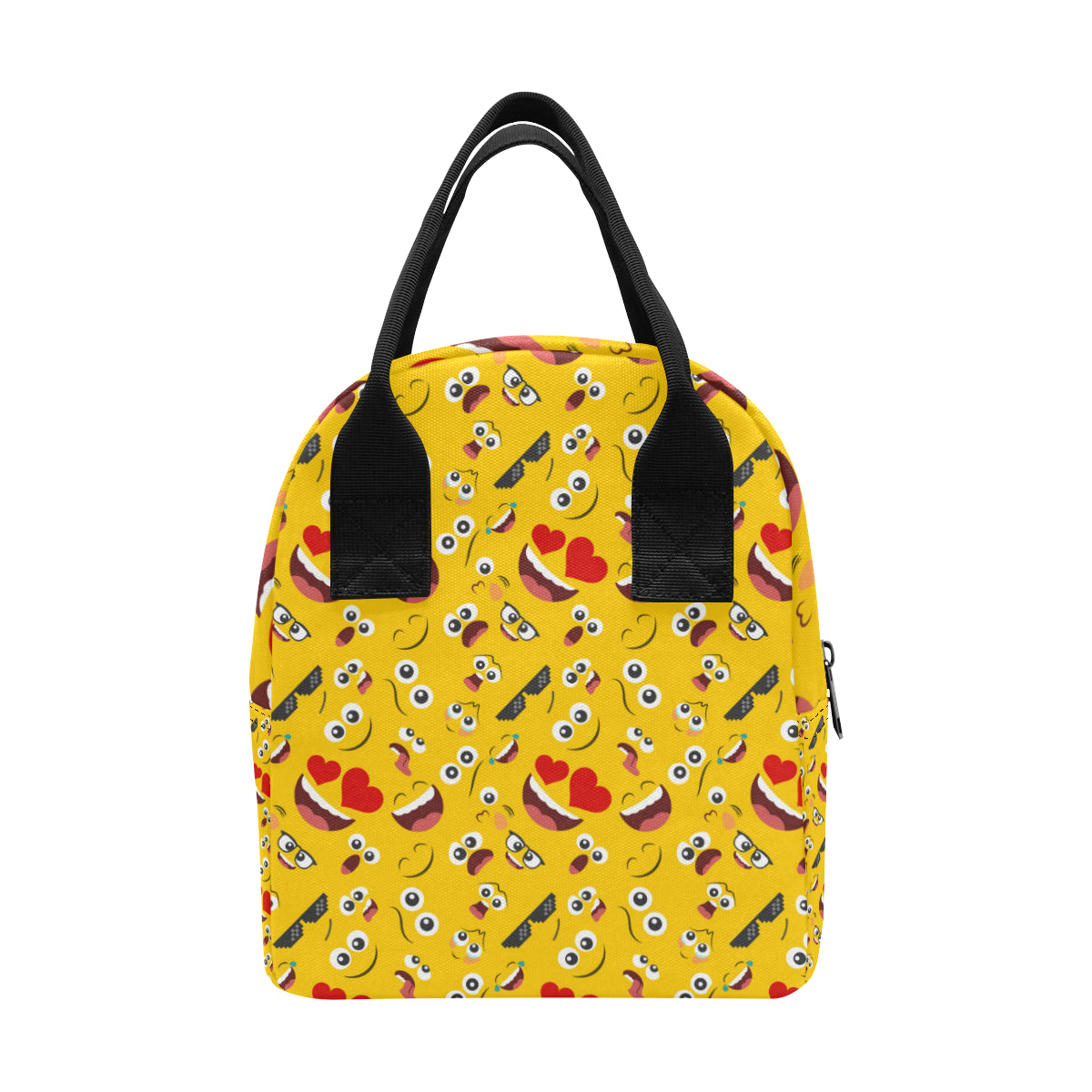 Emoji Face Print Pattern Insulated Lunch Bag