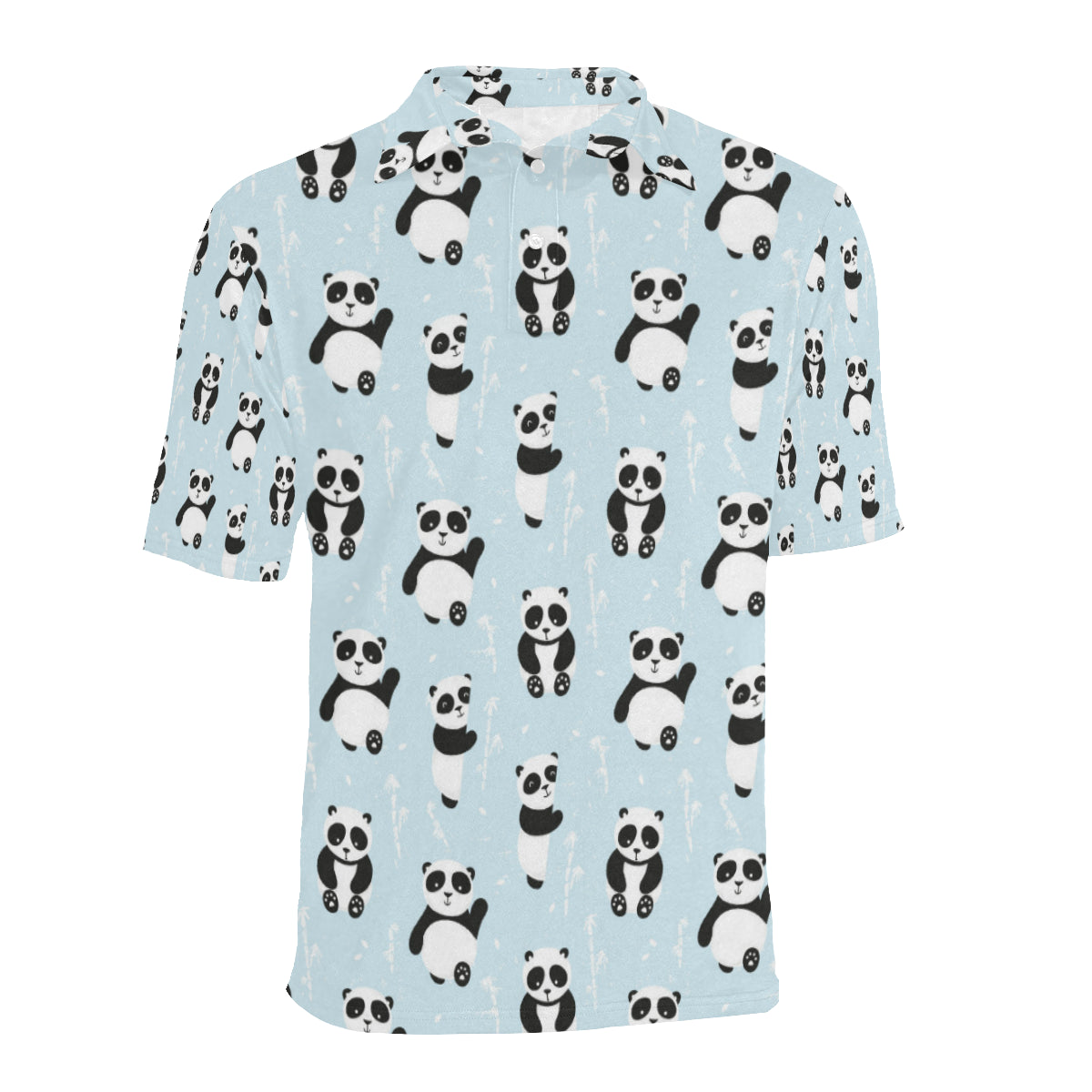 Panda Pattern Print Design A01 Men Polo Shirt
