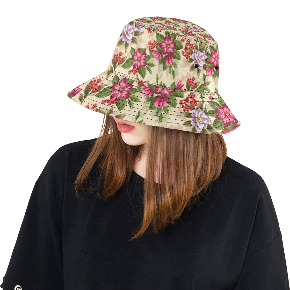Summer Floral Pattern Print Design SF08 Unisex Bucket Hat