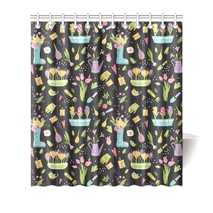 Gardening Pattern Print Design G03 Shower Curtain