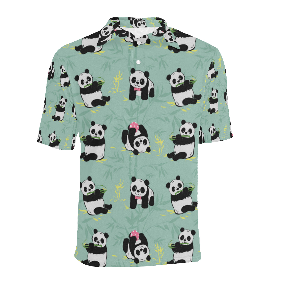 Panda Pattern Print Design A05 Men Polo Shirt