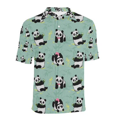 Panda Pattern Print Design A05 Men Polo Shirt