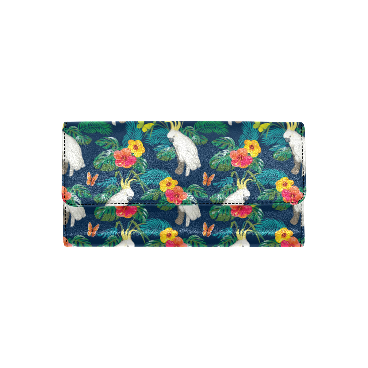 Cockatoo Tropical Pattern Print Design 02 Women's Trifold Wallet