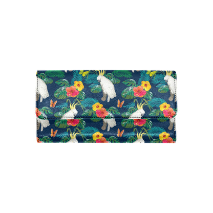 Cockatoo Tropical Pattern Print Design 02 Women's Trifold Wallet