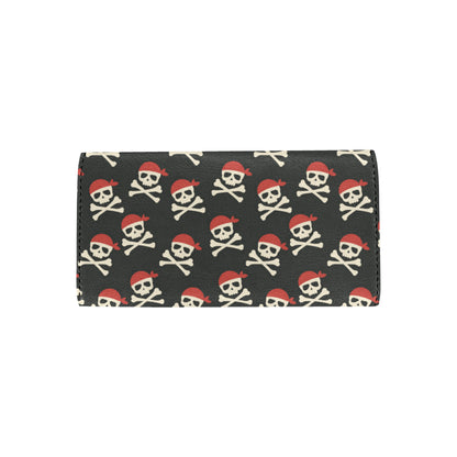 Pirate Pattern Print Design A04 Women's Trifold Wallet