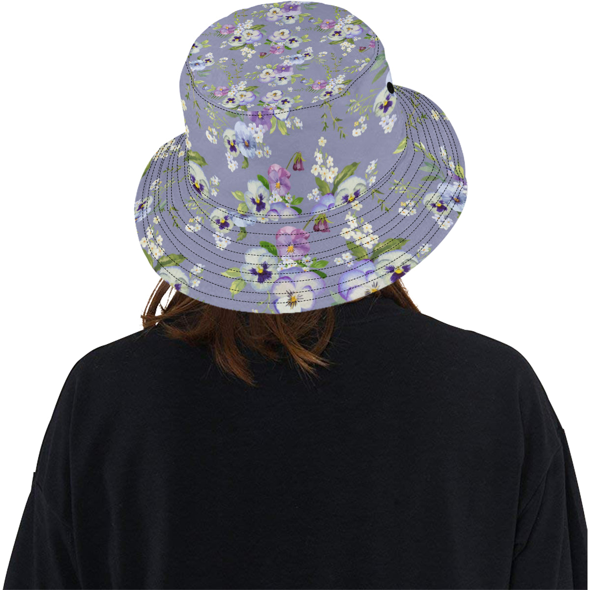 Pansy Pattern Print Design PS05 Unisex Bucket Hat