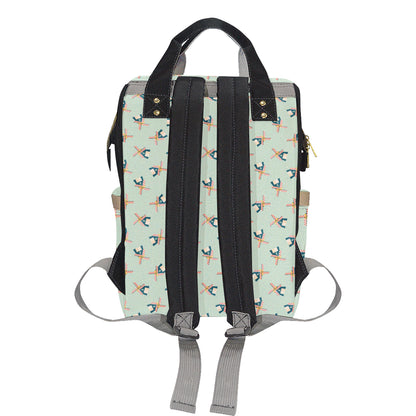 Windmill Pattern Print Design 02 Diaper Bag Backpack