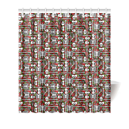 Skeleton Pattern Print Shower Curtain