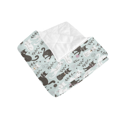 Cat Pattern Print Design 08 Premium Quilt