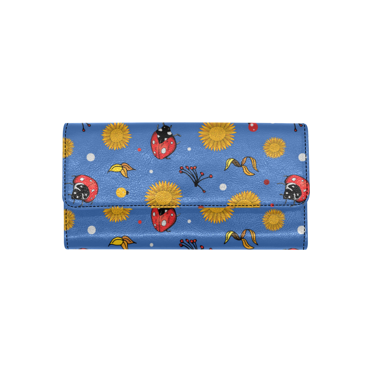 Ladybug Pattern Print Design 05 Women's Trifold Wallet