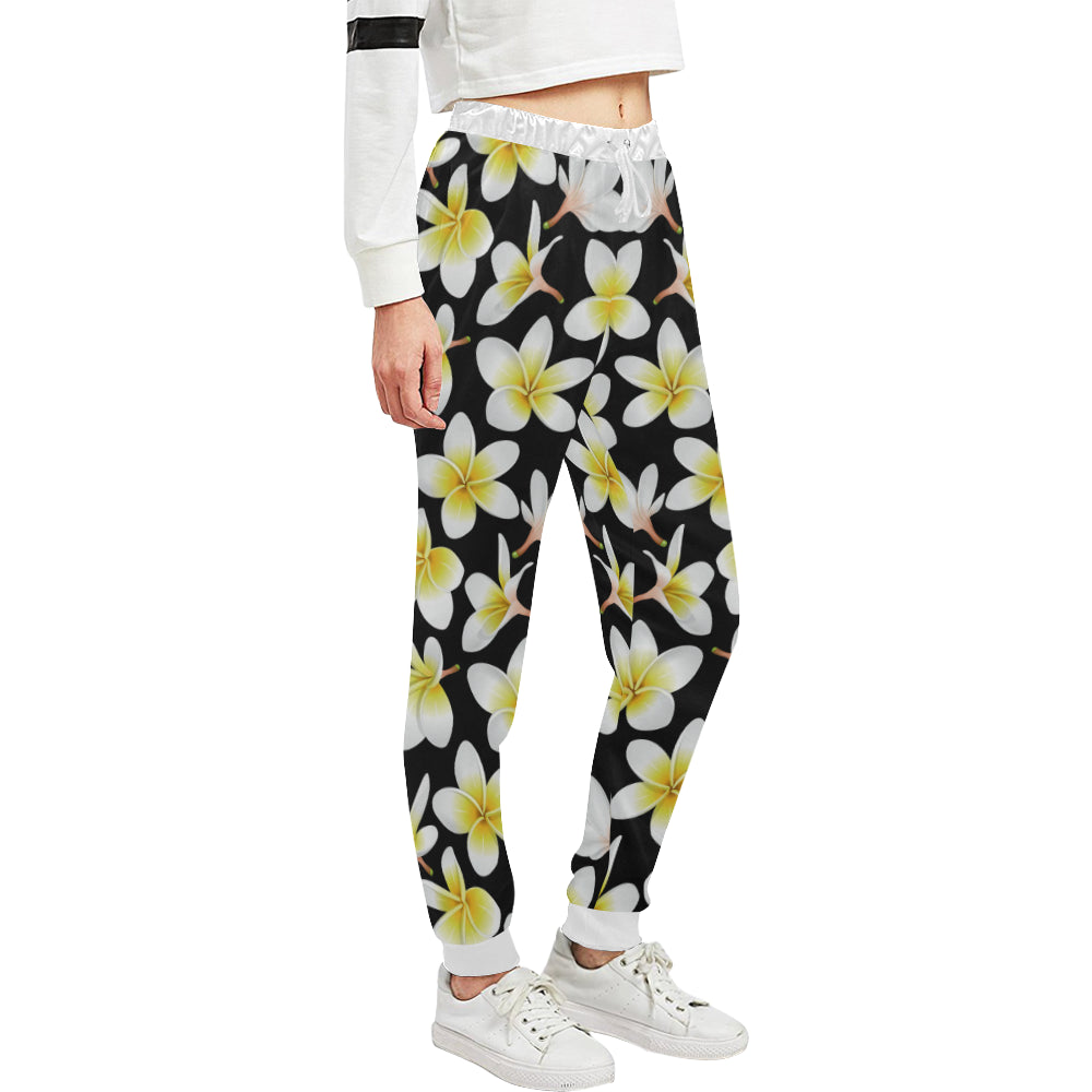 Yellow Plumeria Hawaiian Flowers Unisex Sweatpants