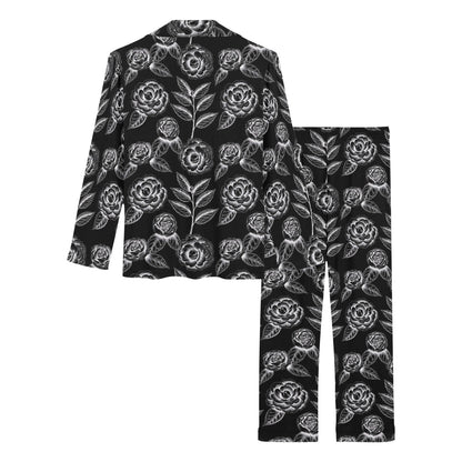 Camellia Pattern Print Design 02 Women's Long Pajama Set