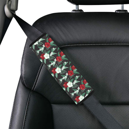 Tropical Flower Print Design LKS303 Car Seat Belt Cover