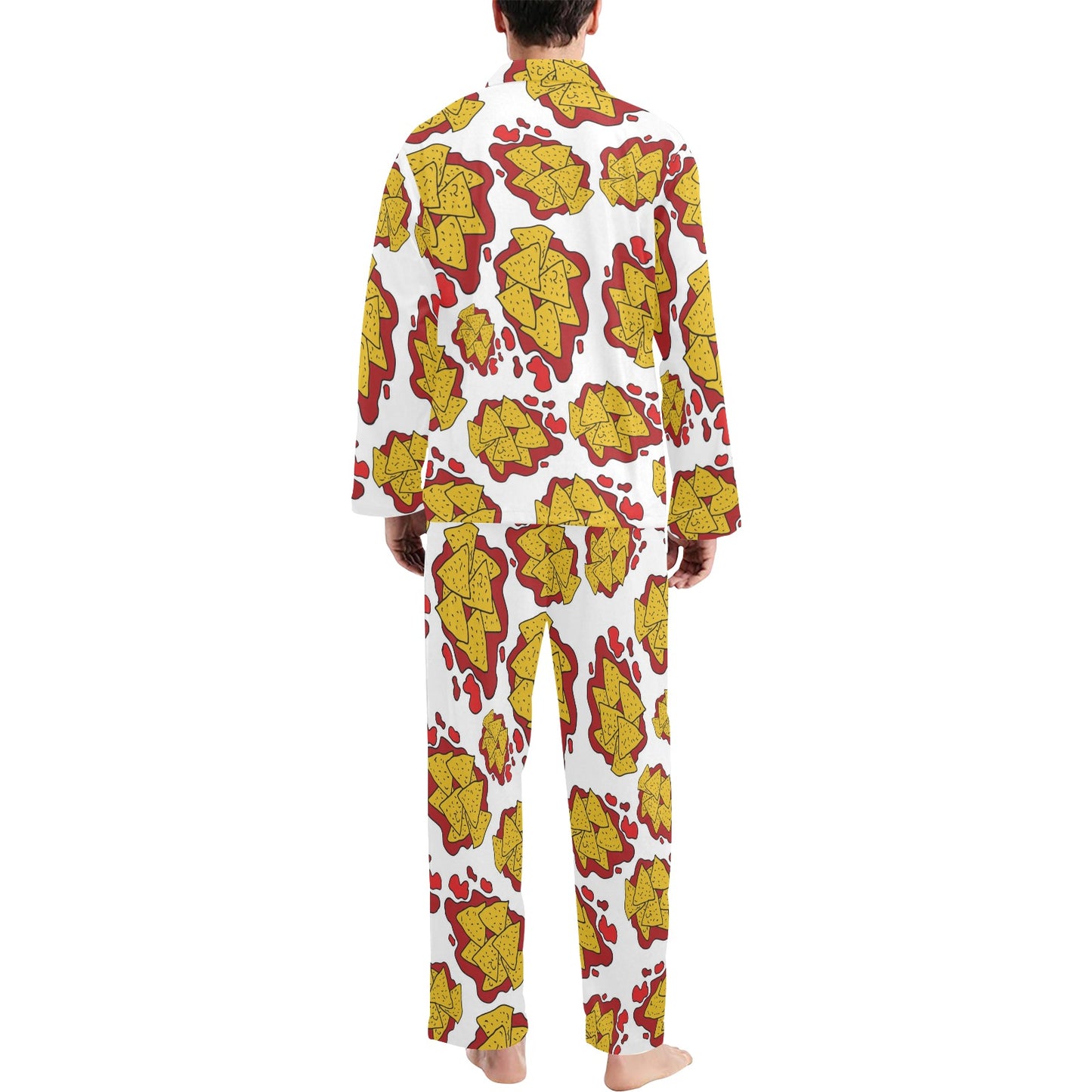 Nachos Pattern Print Design A03 Men's Long Pajama Set