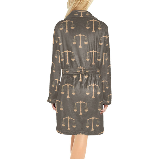Libra Pattern Print Design 01 Women's Fleece Robe
