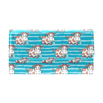 Cow Cute Print Pattern Women's Trifold Wallet