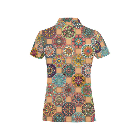 Boho Pattern Print Design 07 Women's Polo Shirt