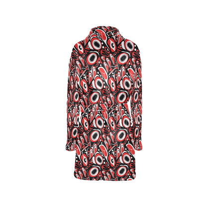 Totem Pole Texture Design Women's Fleece Robe
