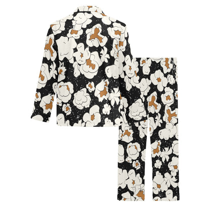 Popcorn Pattern Print Design A02 Men's Long Pajama Set