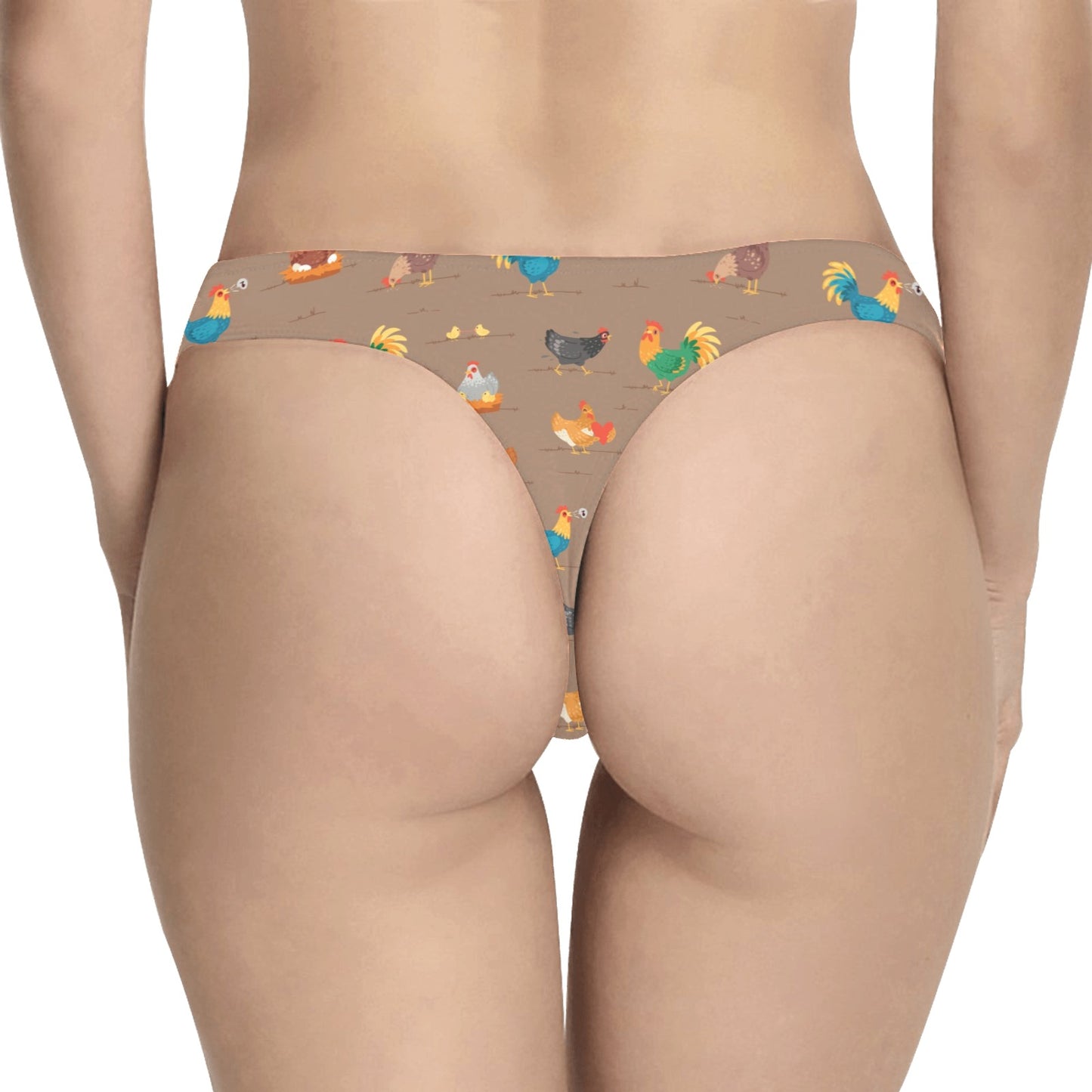 Chicken Happy Print Pattern Women's Thongs