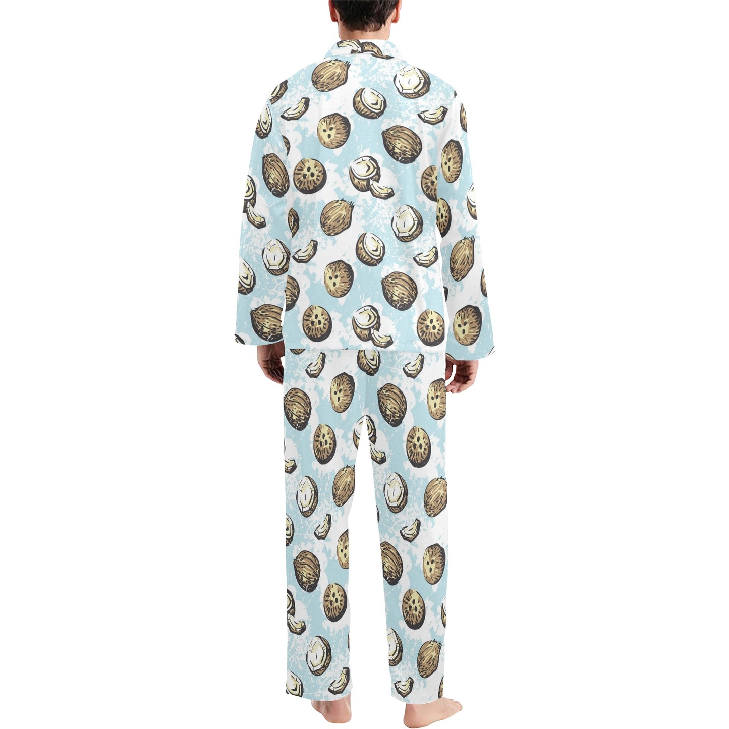 Coconut Pattern Print Design CN01 Men's Long Pajama Set