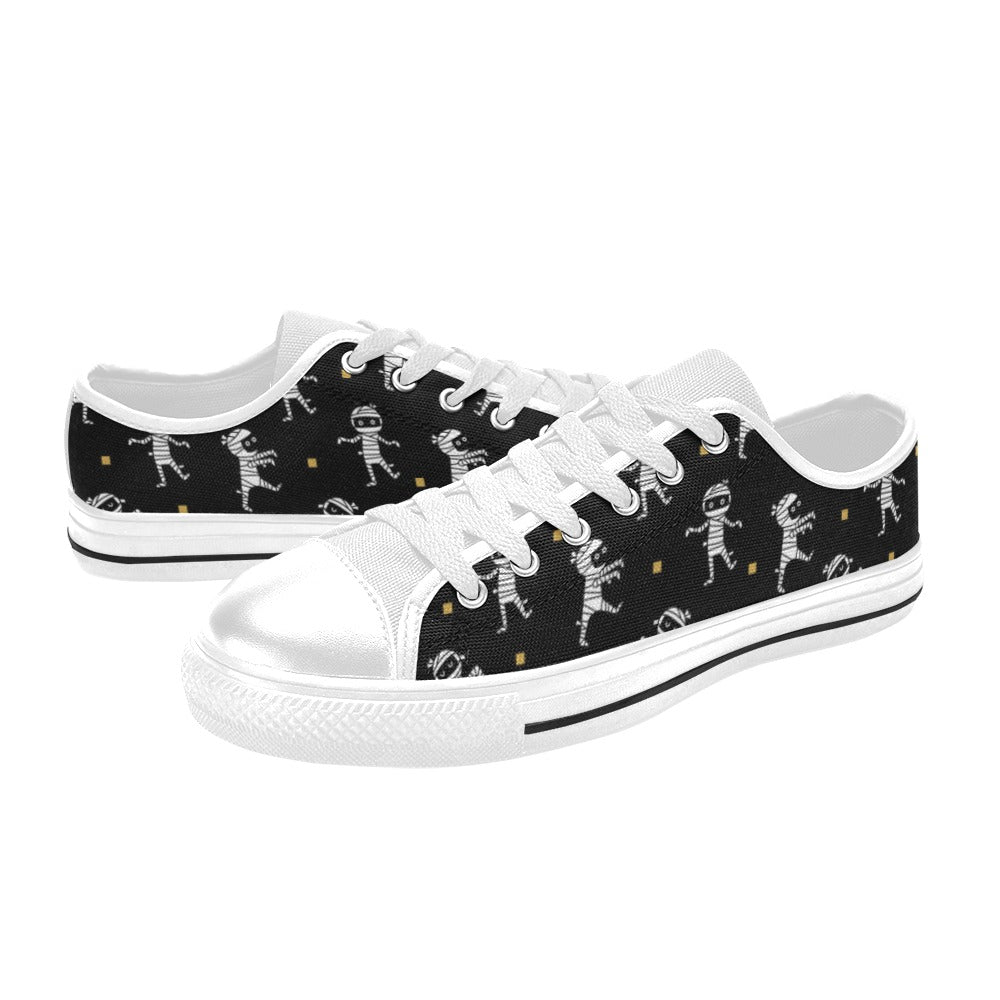 Mummy Cute Print Design LKS301 Women's White Low Top Shoes
