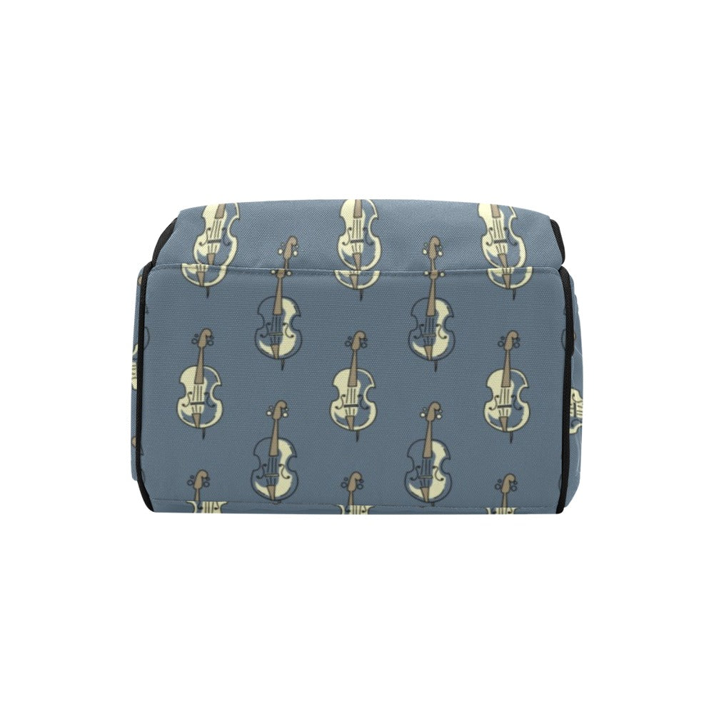 Violin Print Design LKS403 Diaper Bag Backpack