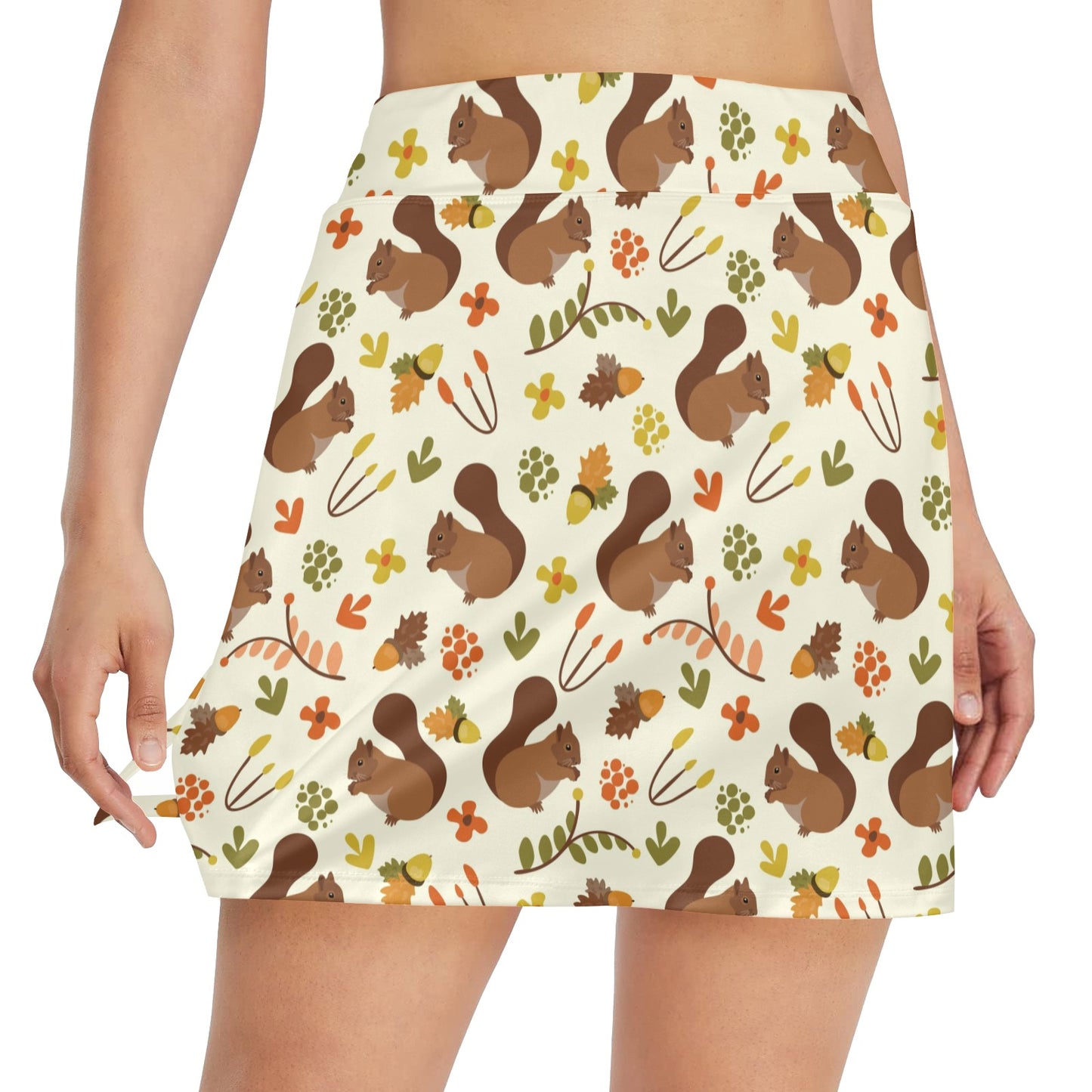 Squirrel Print Design LKS3010 17" Golf & Pickleball Skort with Pockets