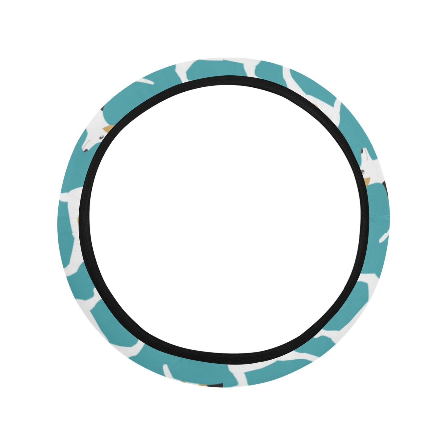 Russell Terriers Print Design LKS301 Steering Wheel Cover with Elastic Edge
