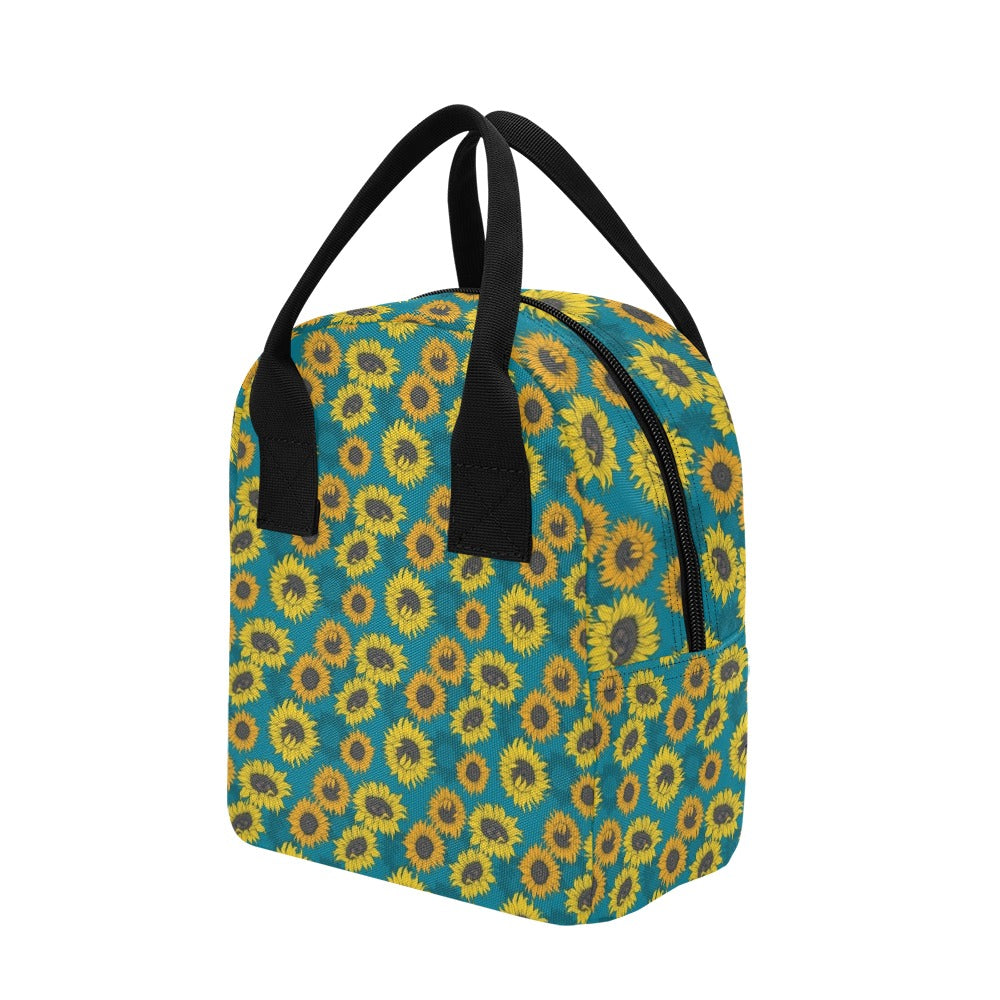 Sunflower Print Design LKS301 Insulated Lunch Bag
