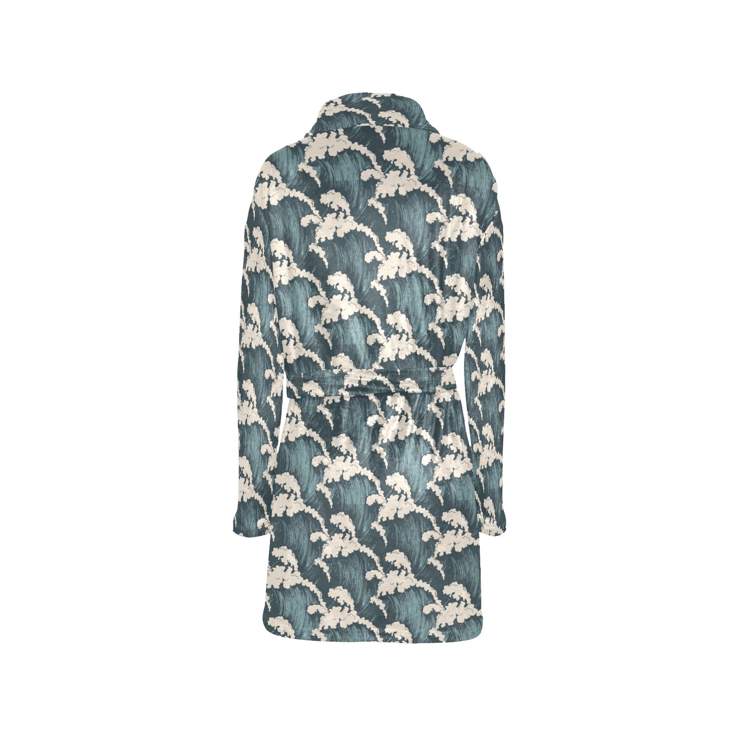 Wave Art Print Women's Fleece Robe