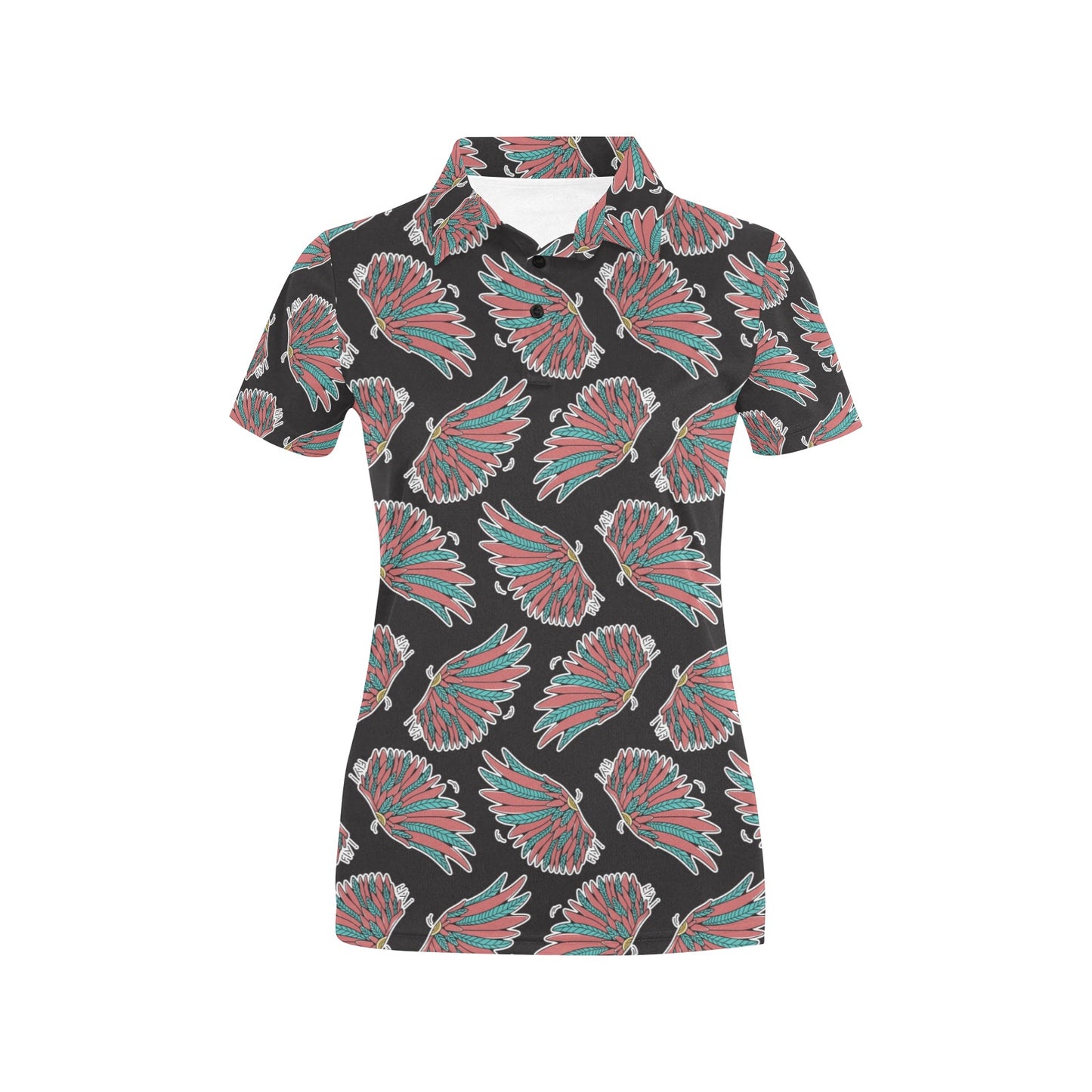 Angel Wings Pattern Print Design 05 Women's Polo Shirt