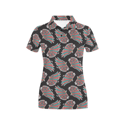 Angel Wings Pattern Print Design 05 Women's Polo Shirt