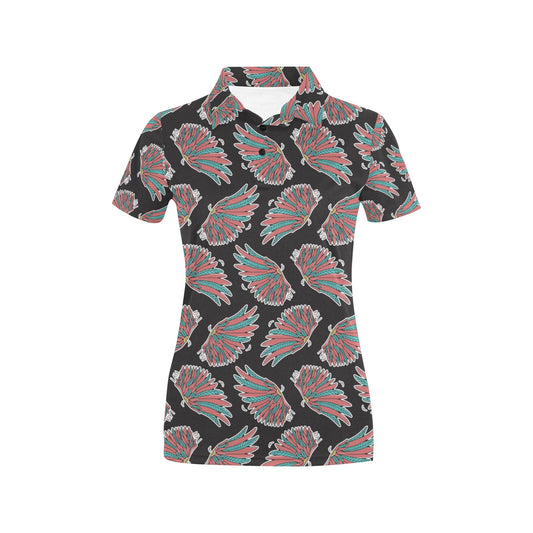 Angel Wings Pattern Print Design 05 Women's Polo Shirt