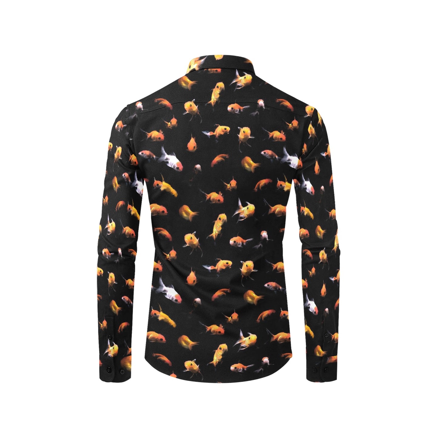 Goldfish Print Design LKS402 Men's Long Sleeve Dress Shirt
