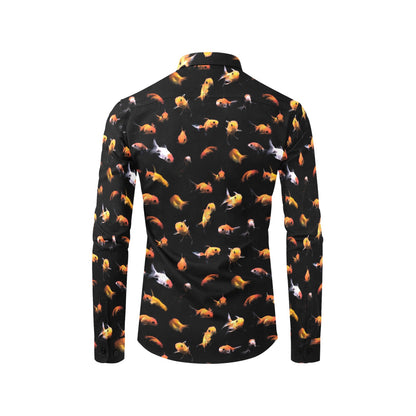 Goldfish Print Design LKS402 Men's Long Sleeve Dress Shirt