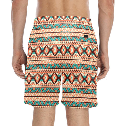 Navajo Western Style Print Pattern Men's Swim Trunks Beach Shorts