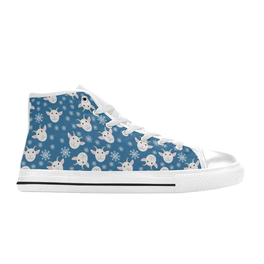 Goat Print Design LKS402 Men's High Top Canvas Shoes