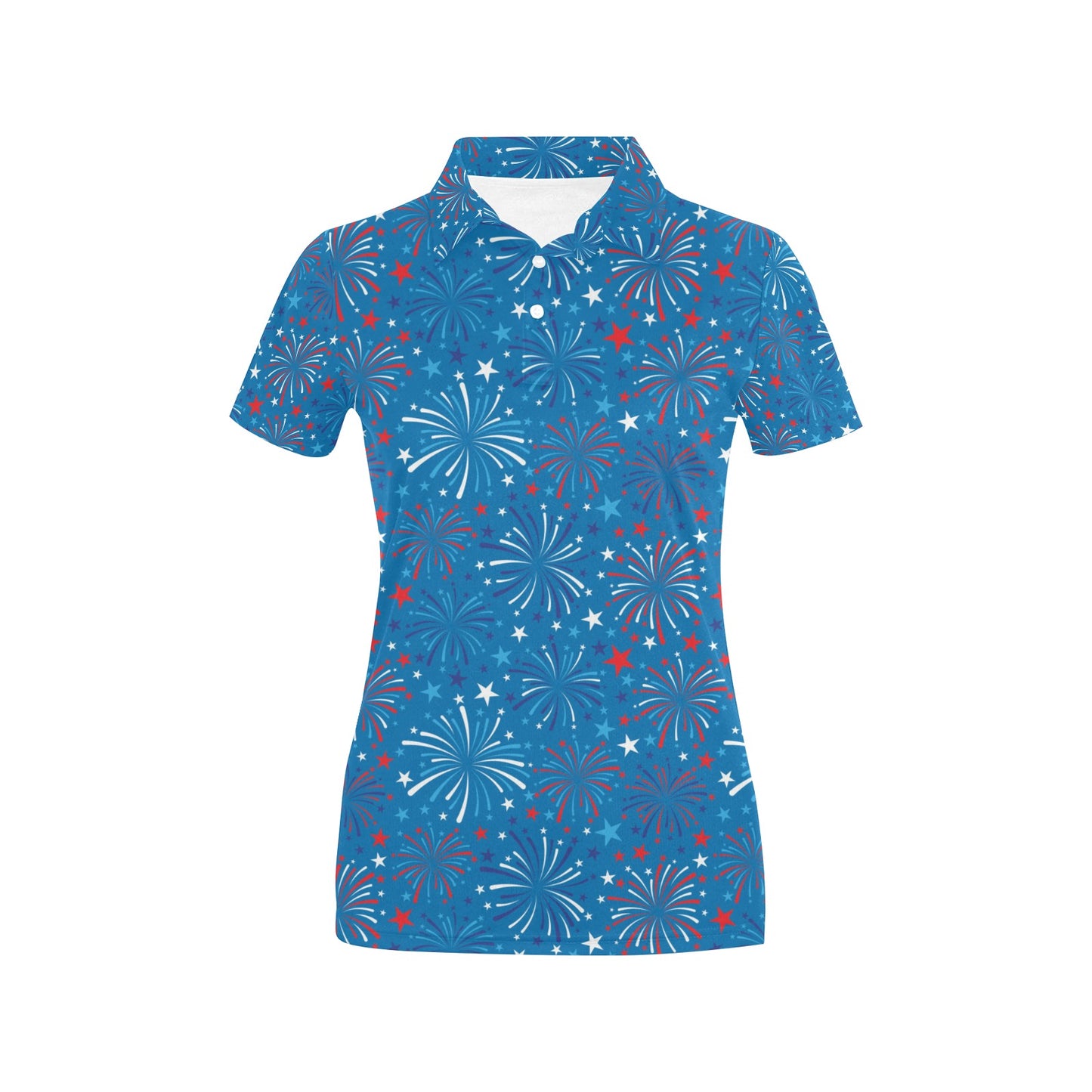 Firework Celebration Print Design LKS304 Women's Polo Shirt