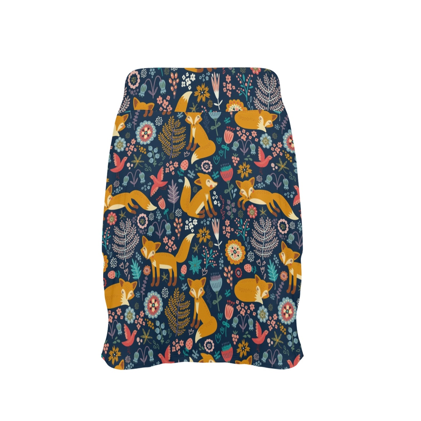 Fox Cute Jungle Print Pattern 17" Golf & Pickleball Skort with Pockets
