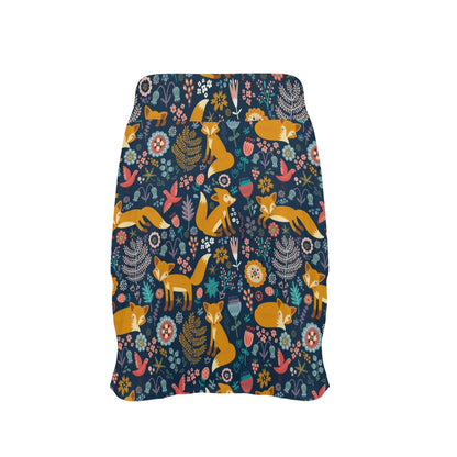 Fox Cute Jungle Print Pattern 17" Golf & Pickleball Skort with Pockets