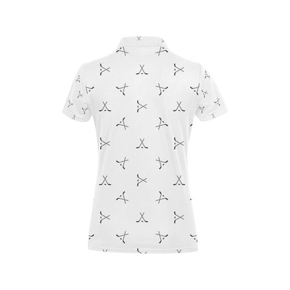Hockey Print Design LKS304 Women's Polo Shirt