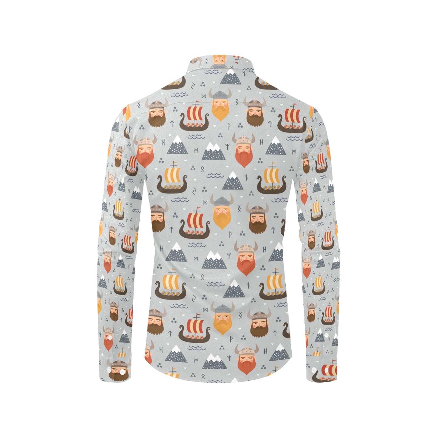 Vikings Print Design LKS307 Men's Long Sleeve Dress Shirt